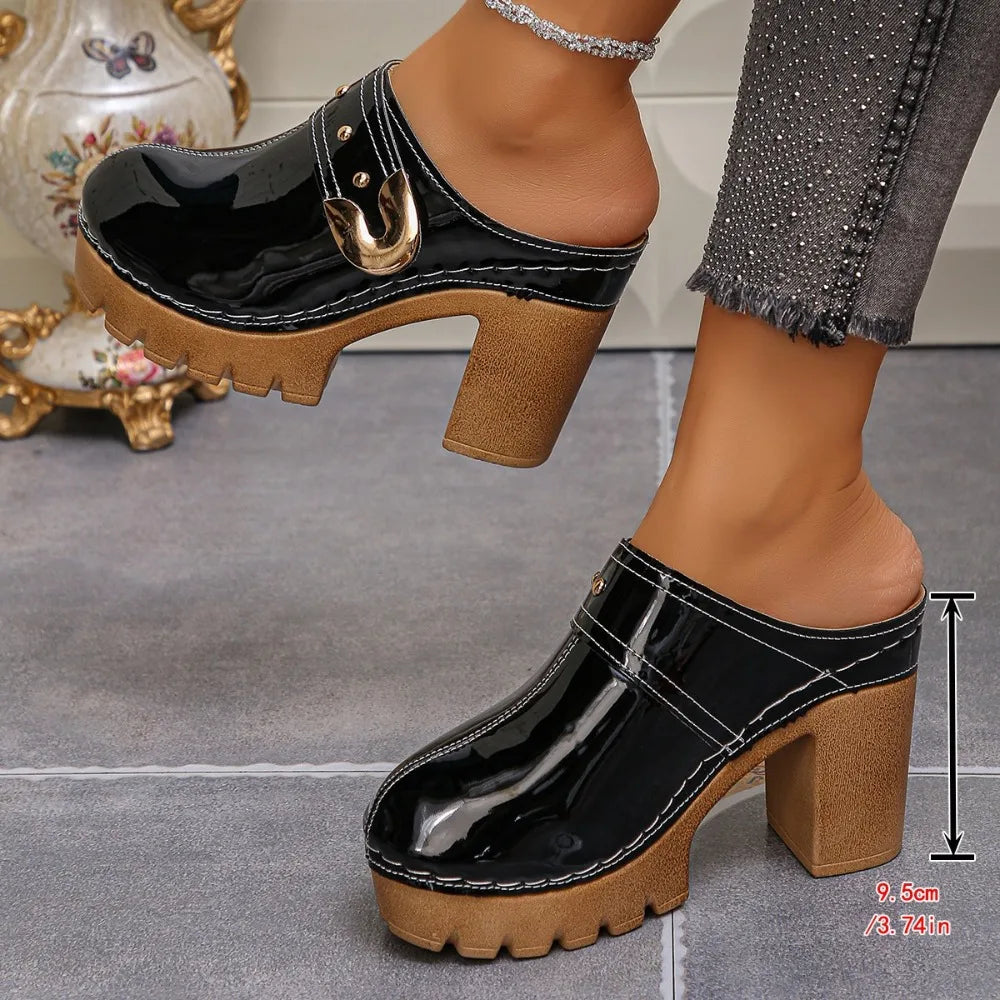 Women's Heels Slippers Height Increase Lady Summer Retro Sandals