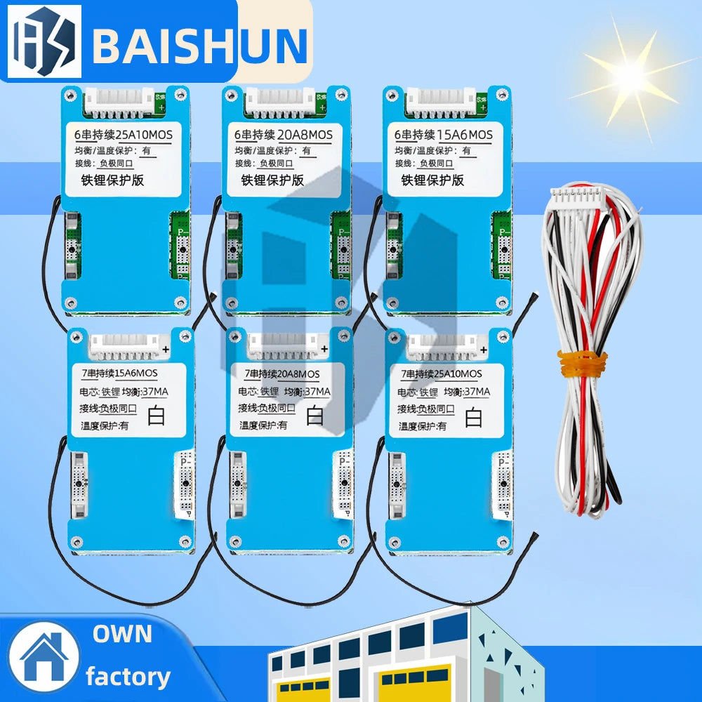 6S 7S 24V 15A 20A 25A LiFePO4 Battery Balanced Charge Equalizer Board Zpaxo