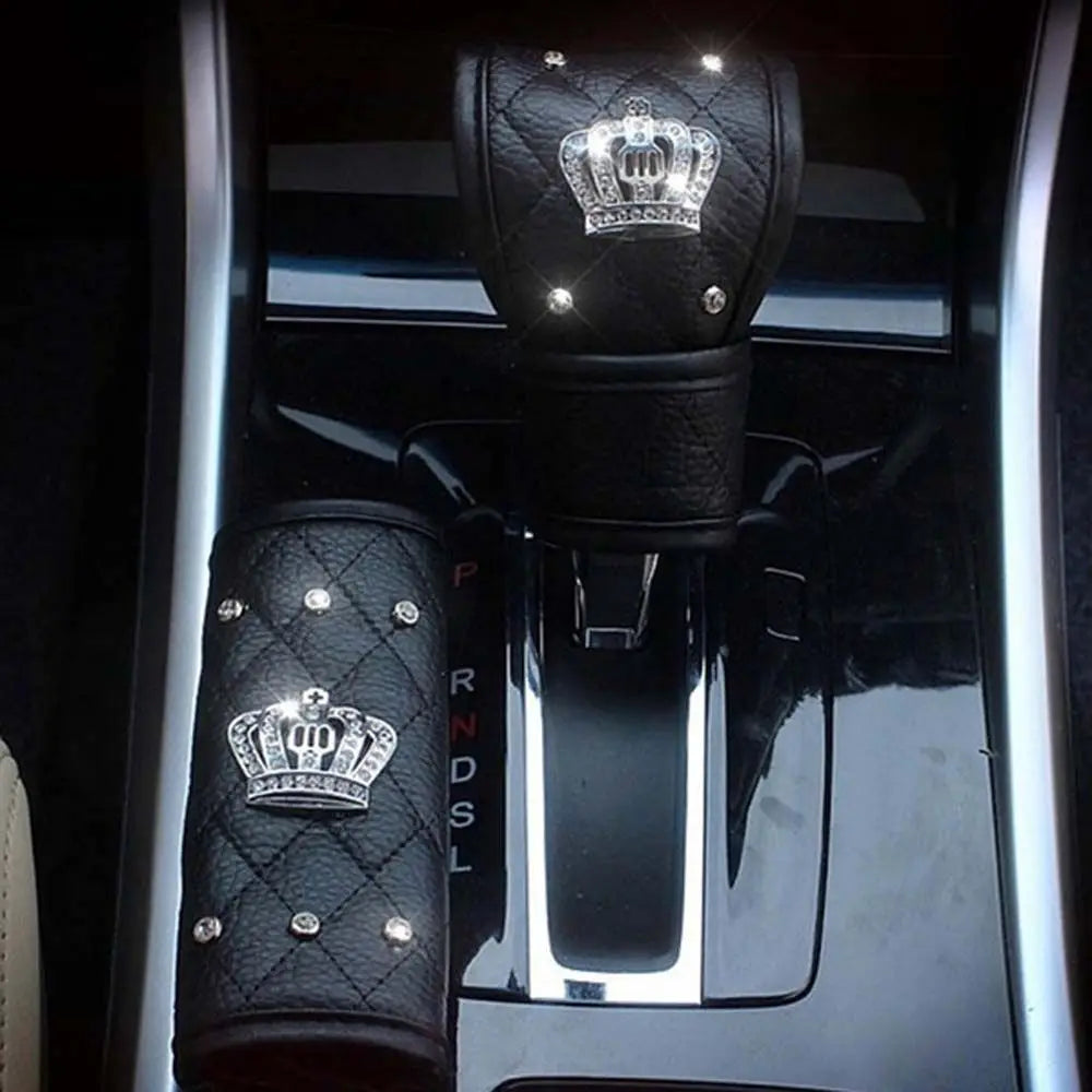 Universal Crown Diamond Car Accessories Crystal Interior Decor Hand Zpaxo