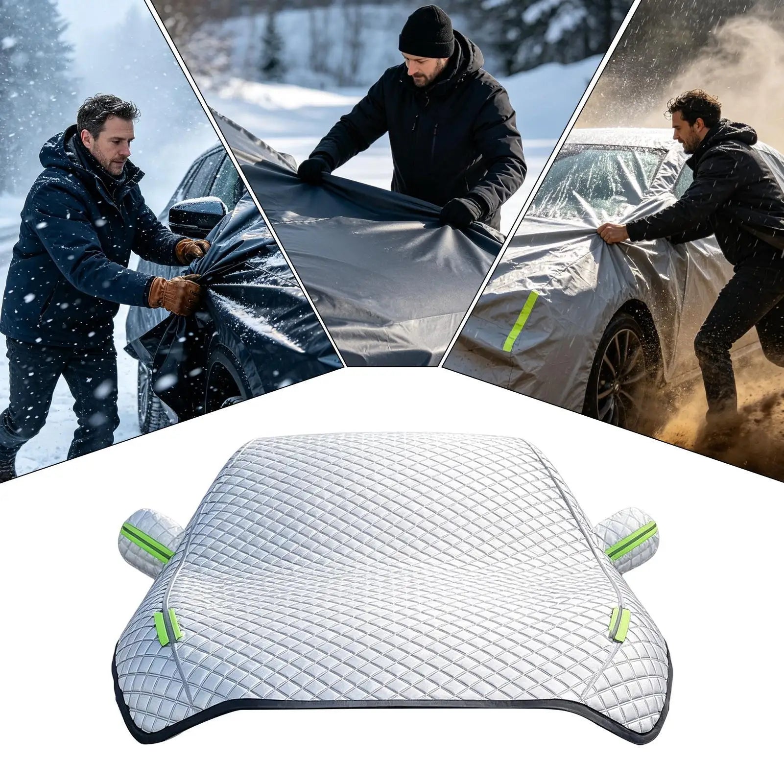 Half Car Cover Outdoor Windshield Sunshade Snow UV Rain Frost