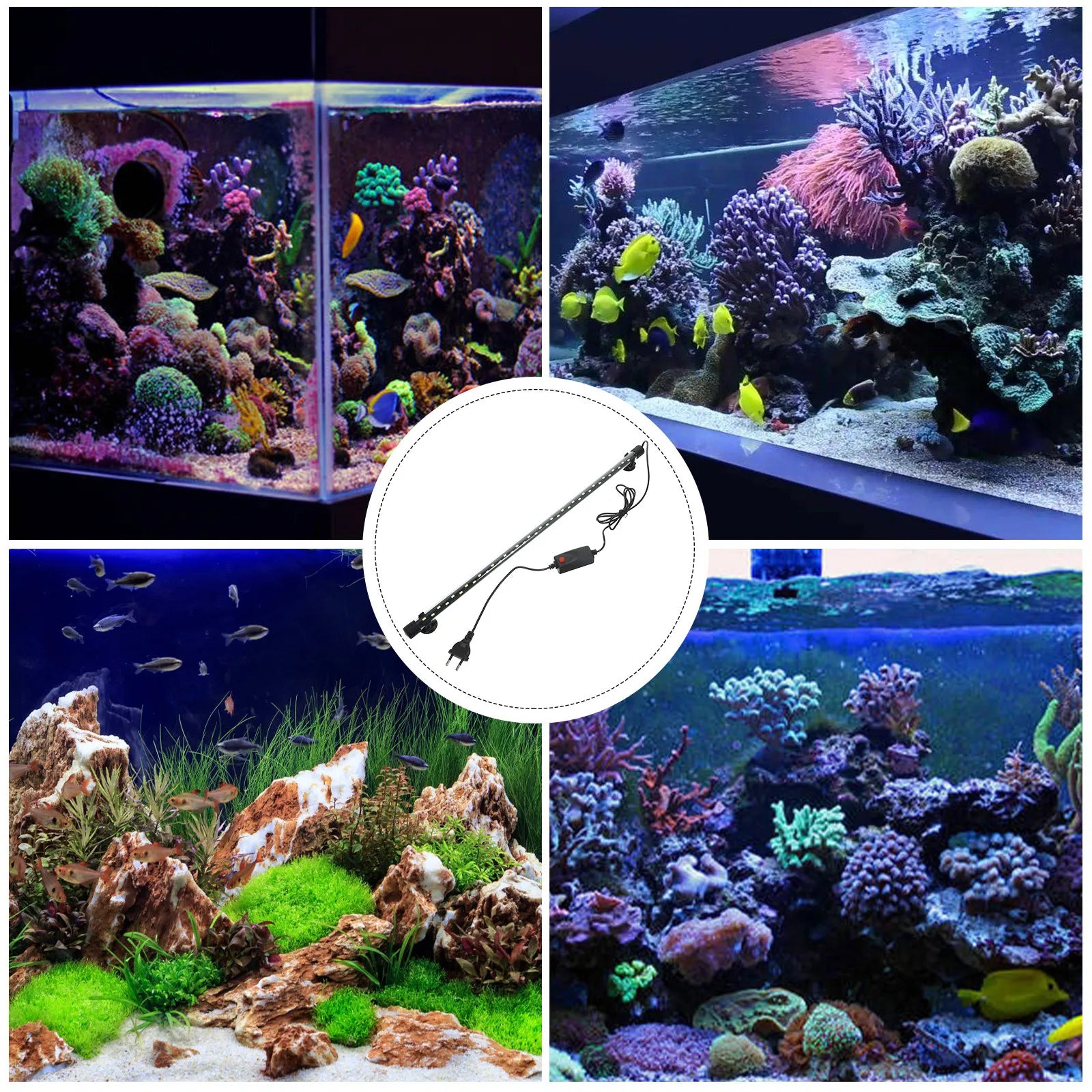 Aquarium LED Lighting Lamp Fish Tank Light Pure White Brightness