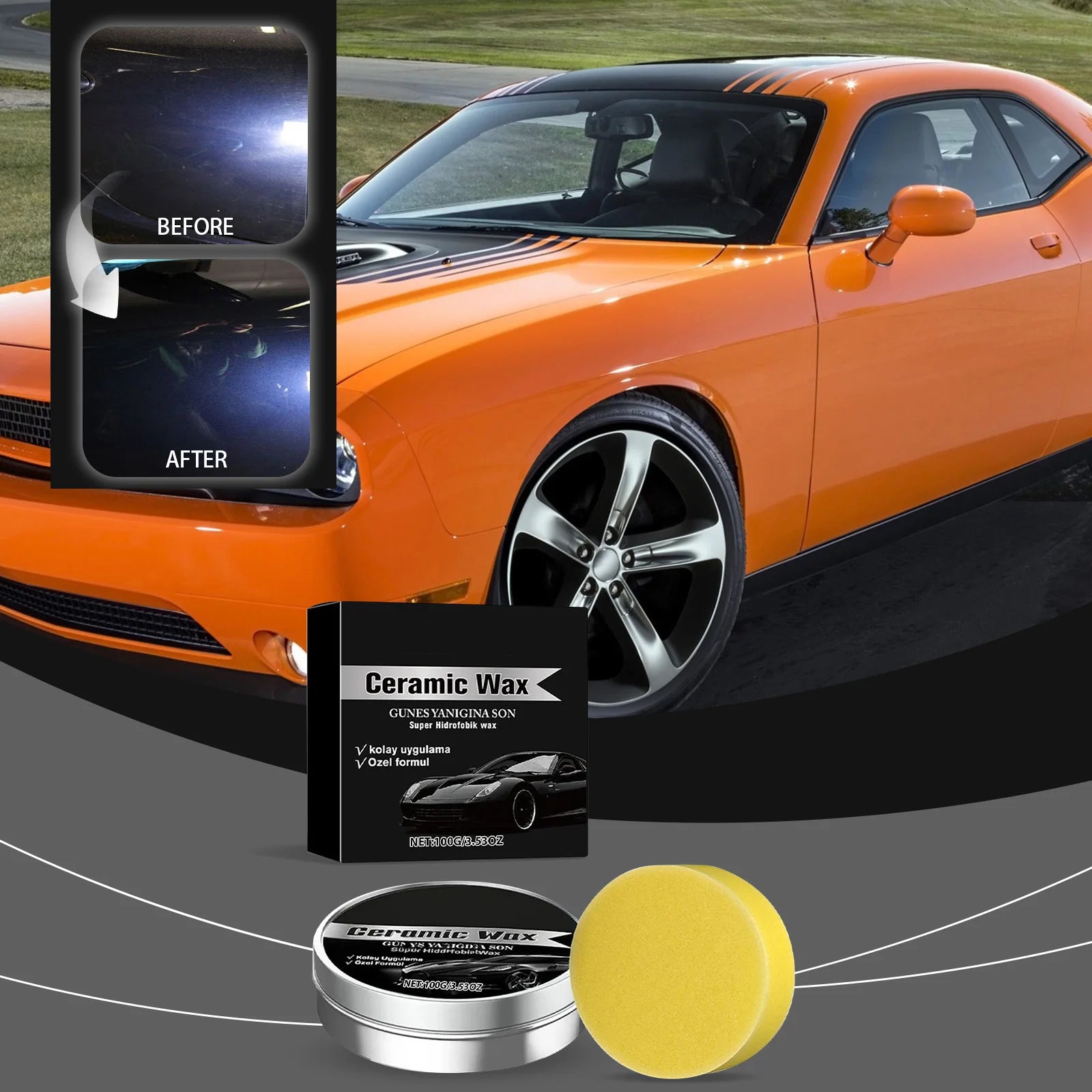 Car Coating Polishing Wax Sponge Lasting Vehicle Paint Care Strong