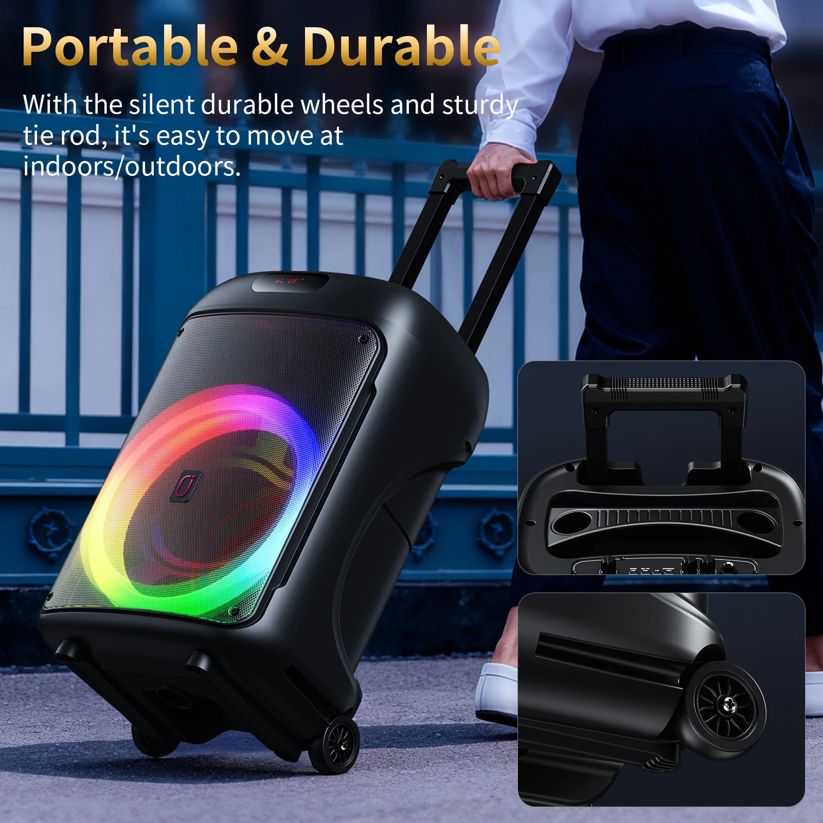 T36 Karaoke Machine 2 Wireless Microphones Big Bluetooth Party