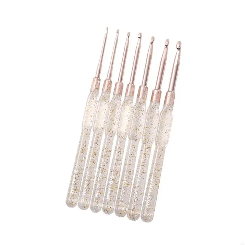 Knitting Tool Set Crochet Hook Pink Rubber Handle Multiple Gauges Storage for Crafting Needs Zpaxo