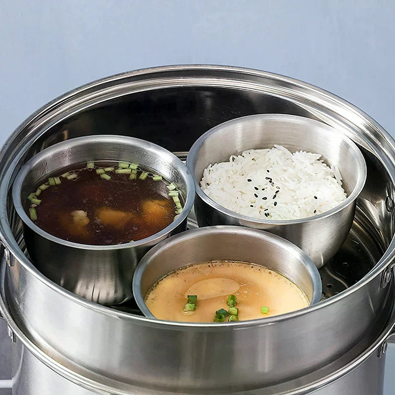 304 Food Container Rice Noodles Bowl Kitchen Tableware Fruit Salad Dessert Soup Bowl Stainless Steel Steamed Egg Bowl With Lids Zpaxo