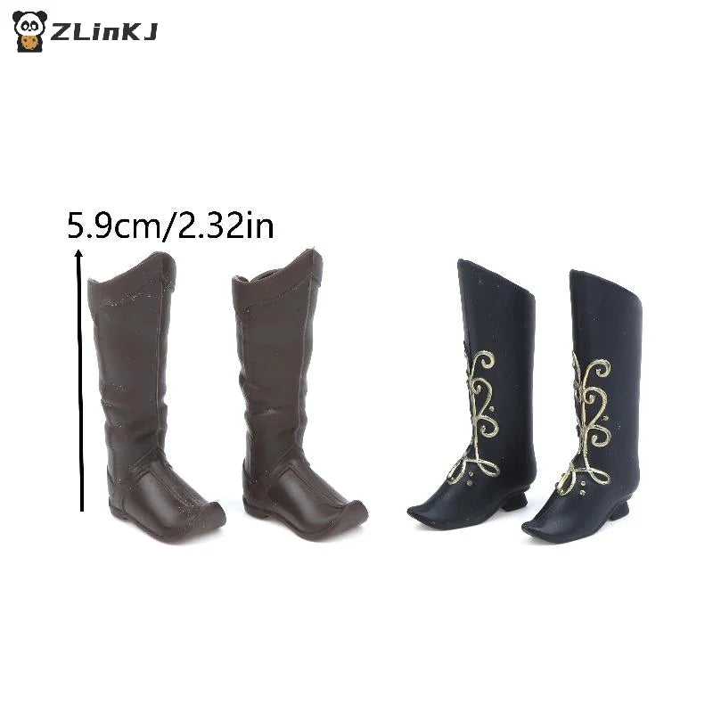 Doll Shoes Medieval Knight Boots Dolls Retro Miniature Gold Zpaxo