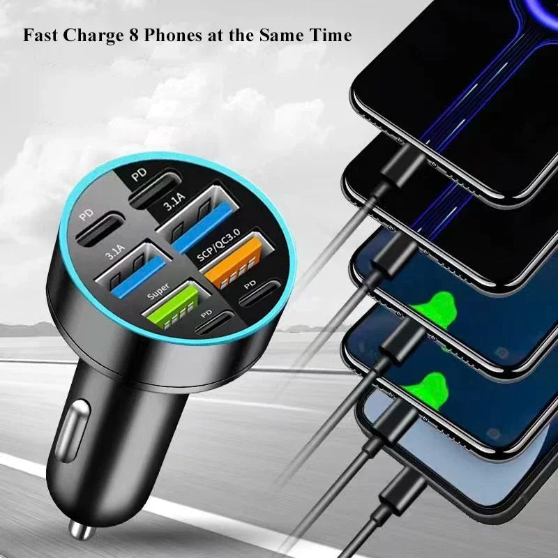 UYUXIO 1 USB C Car Phone Charger 4 PD Fast Charge Adapter Iphone Ipad