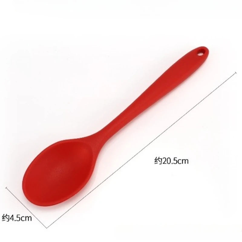 Hot Silicone Spoon Tableware Small Mixing Spoon Denser Salad Seasoning Denser Spoon Kitchen Small Tool Zpaxo