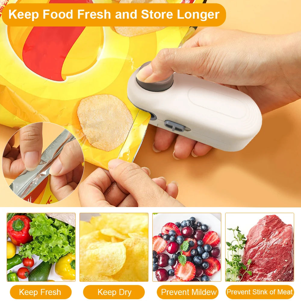 Mini Heat Sealer Plastic Bags Sealing Machine Food Storage Packaging
