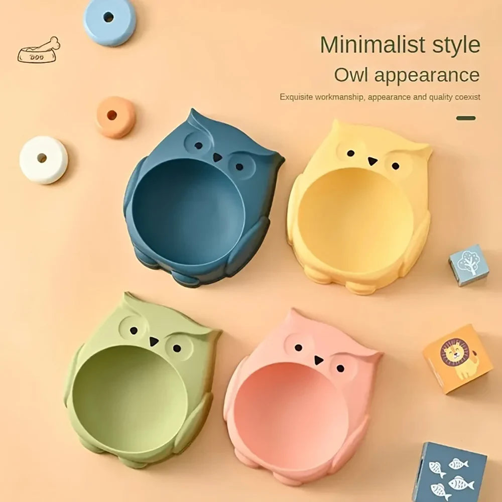 Cat Tableware Pet Dog Bowl Cartoon Owl Shape Thickened Large Capacity Zpaxo