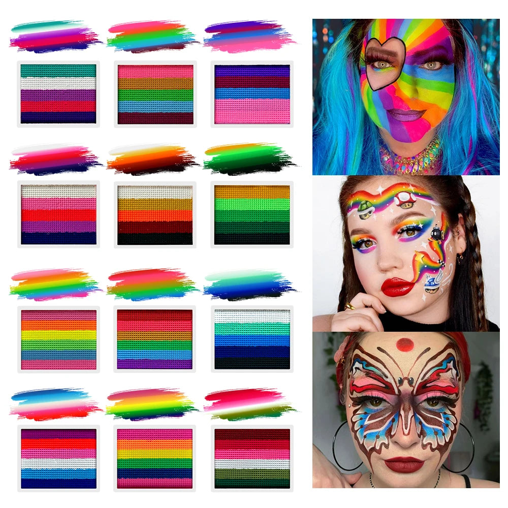 Face Body Paint Makeup Rainbow Water-soluble Colorful Painting Zpaxo