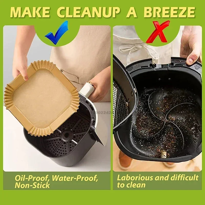 Paper for Airfrier Anti Fat Hot Air Fryer Silicone Oil Paper Air Fryer Liner Non-fat Paper Oven Accessories Nonstick Parchment Zpaxo