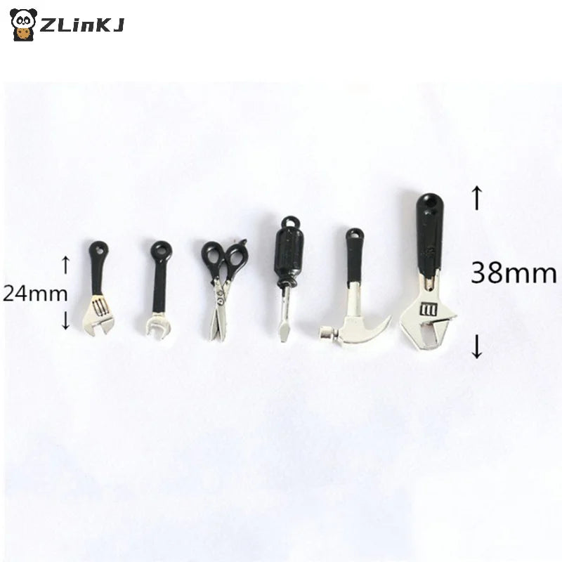 ▶6Pcs/Set Dollhouse Mini Repair Kits Accessories Hammer Wrench Furniture Toys Zpaxo