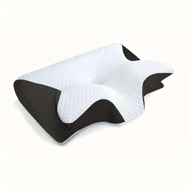 2 in 1 Contoured Ergonomic Neck Pillow - New Horn Design for Side/Back/Stomach Sleepers, Shoulder Relaxation & Soft Firm Support Zpaxo As shown