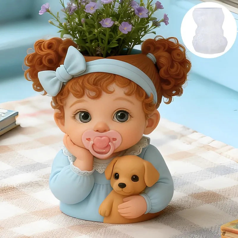 3D Baby & Dog Silicone Mold – DIY Resin, Gypsum & Candle Craft Silicone Craft Mold Zpaxo