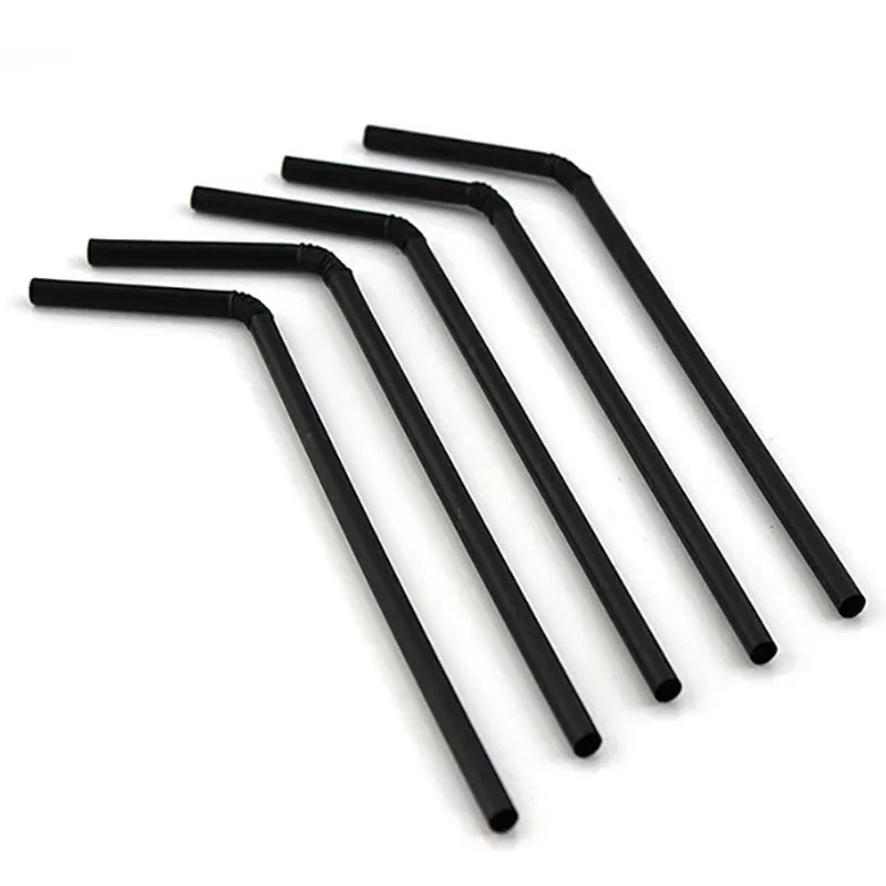 50-1000Pcs Drinking Straws Colorful & Black rietjes Flexible Wedding Party Supplies Drinking Straws Kitchen Wholesale Zpaxo