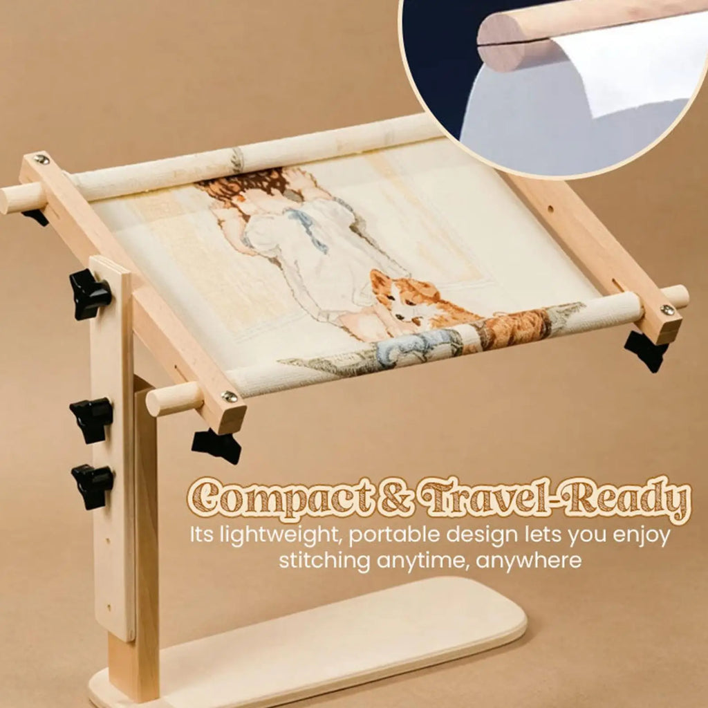 Embroidery Hoop Stand Adjustable Hands-Free Needlework Holder Embroidery Lap Stand for Women Craft Home Party Workshop Floor Zpaxo