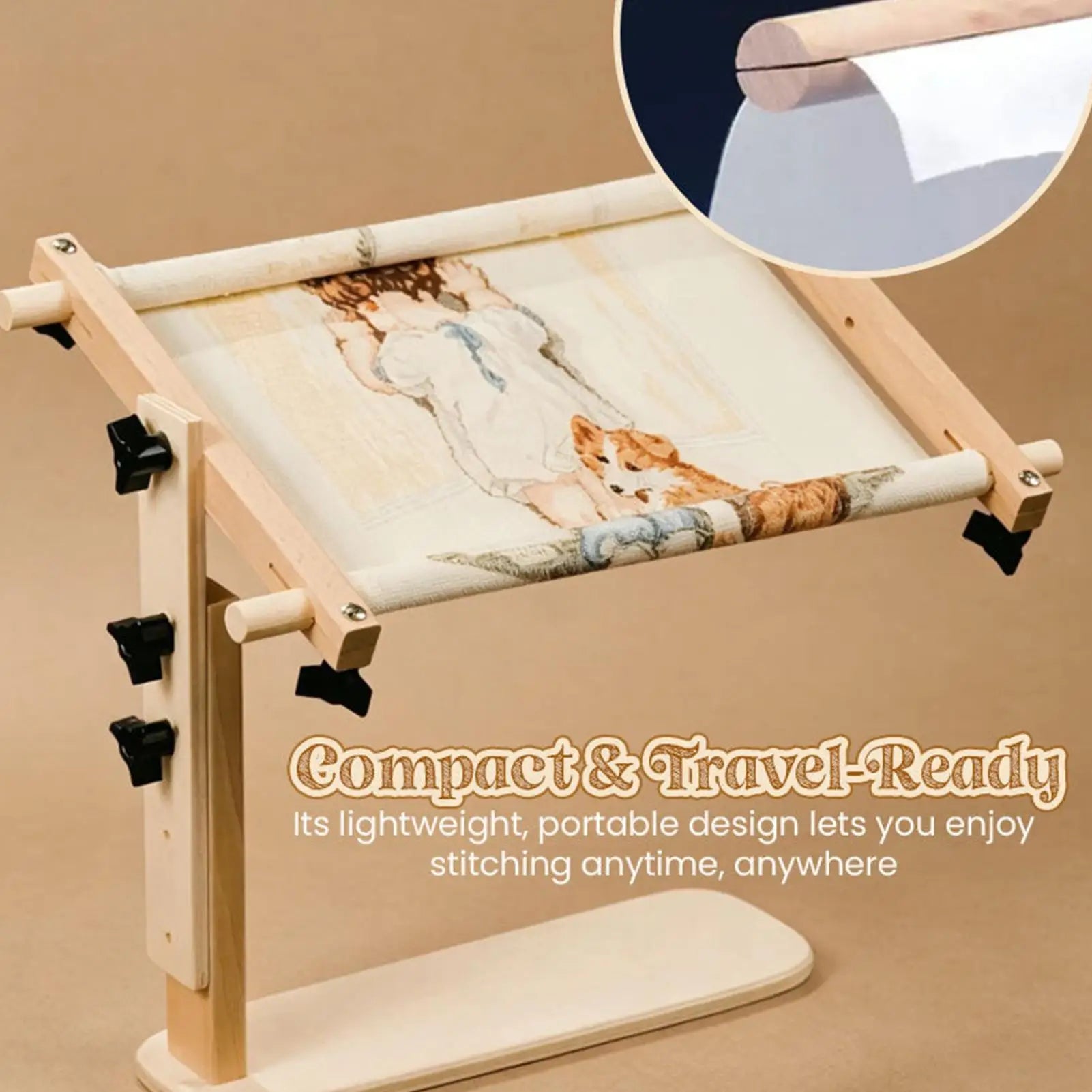 Embroidery Hoop Stand Adjustable Hands-Free Needlework Holder Embroidery Lap Stand for Women Craft Home Party Workshop Floor Zpaxo