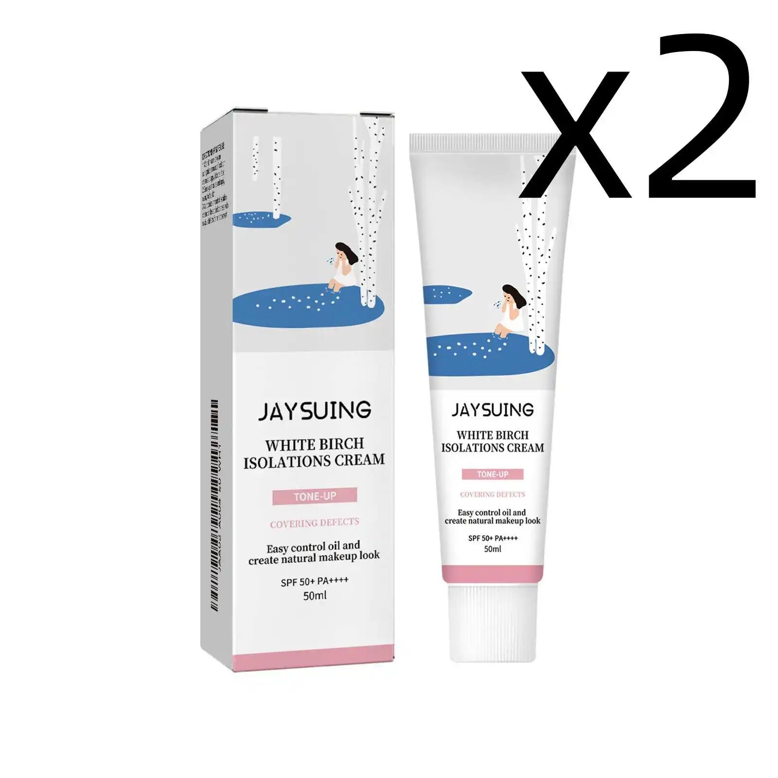 Jaysuing SPF 50+ PA+++ Brightening Hydrating Sunscreen Cream 50ml Facial Sunscreen Zpaxo 2x50ml 50 ML