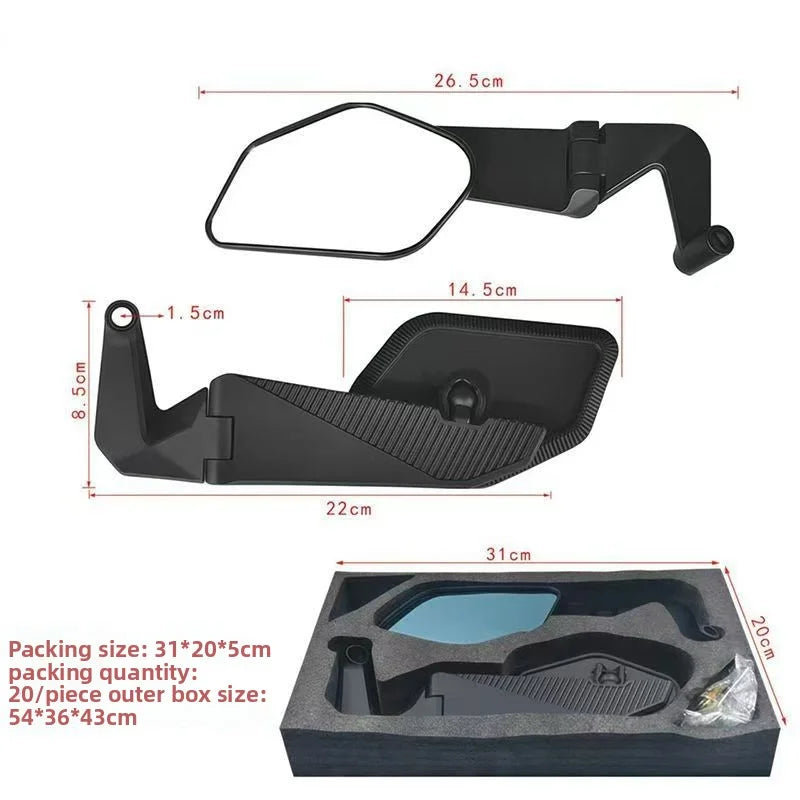 Folding Aluminum Rearview Mirror for Motorcycle & E-Bike