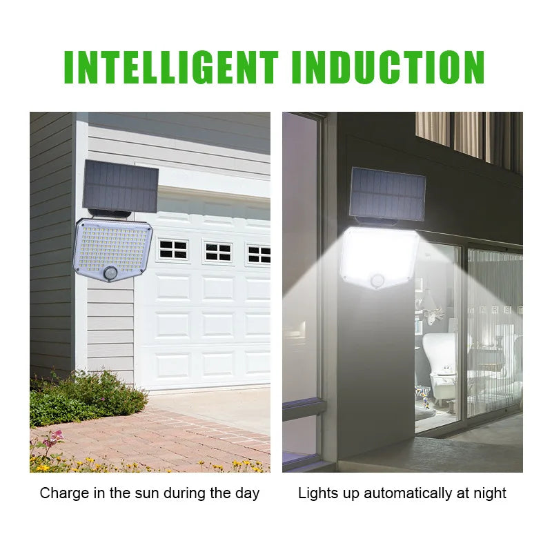 Outdoor Solar Panel Lights LED Garland Motion Sensor Waterproof Split Zpaxo