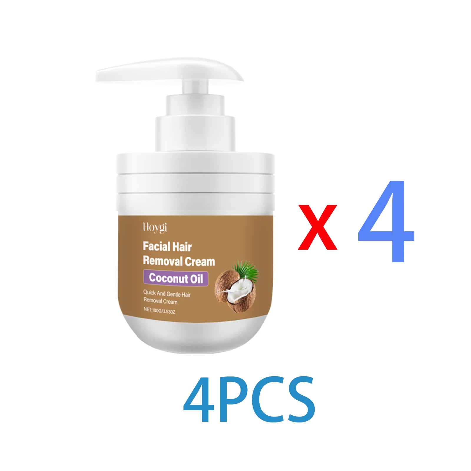 Coconut Hair Removal Cream for Body Face Legs Armpits Fast Gentle Depilatory Cream Women Men Sensitive Skin No Irritation 100g Zpaxo 4PCS