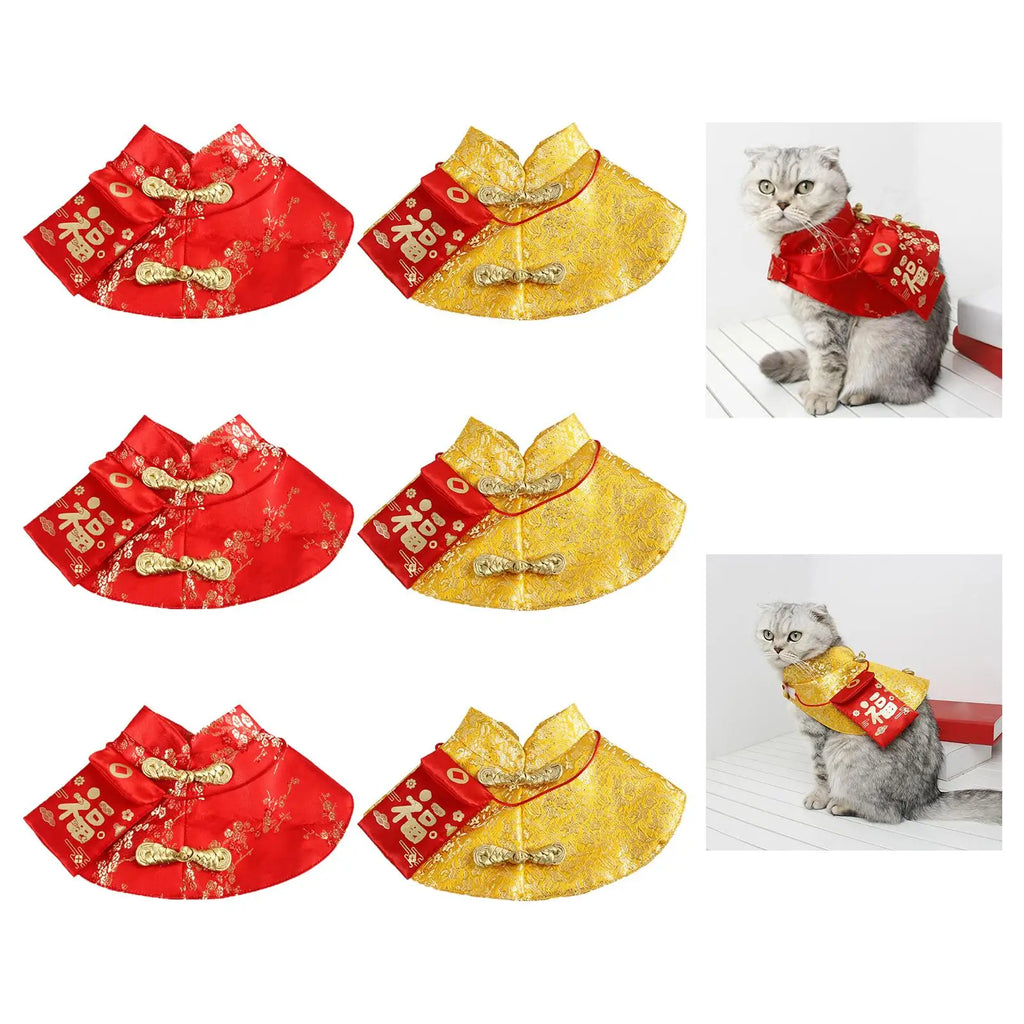 Chinese Cat Year Clothes Cloak Fu Necktie Dress Tang Suit Red Zpaxo