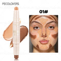Waterproof 2-in-1 Dual-Ended Concealer，Sweatproof,Highlighter Stick,Dual-Ended Highlight & Contour Stick Zpaxo 01