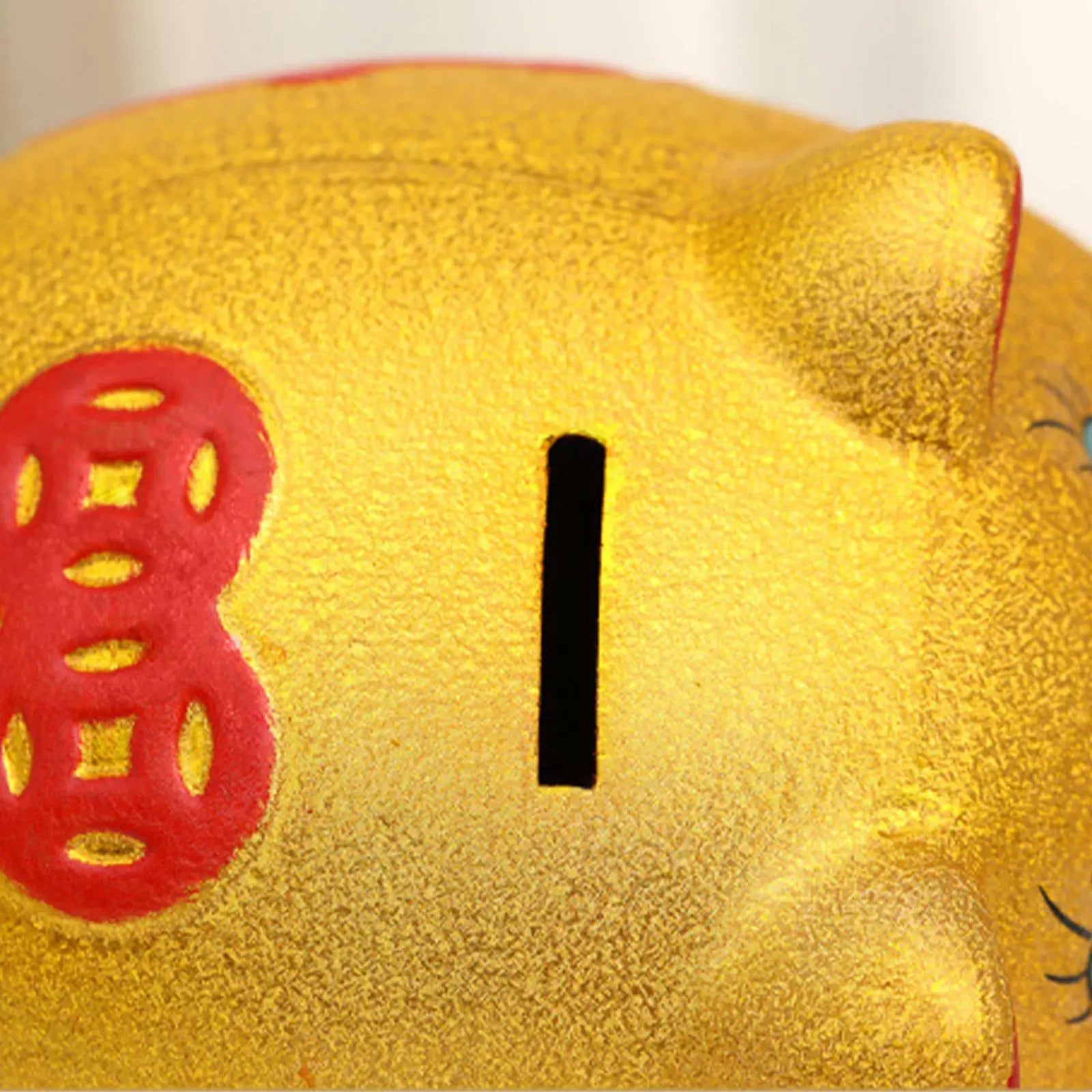 Ceramic Golden Pig Figurine Piggy Bank Table Ornament Adorable Money Zpaxo