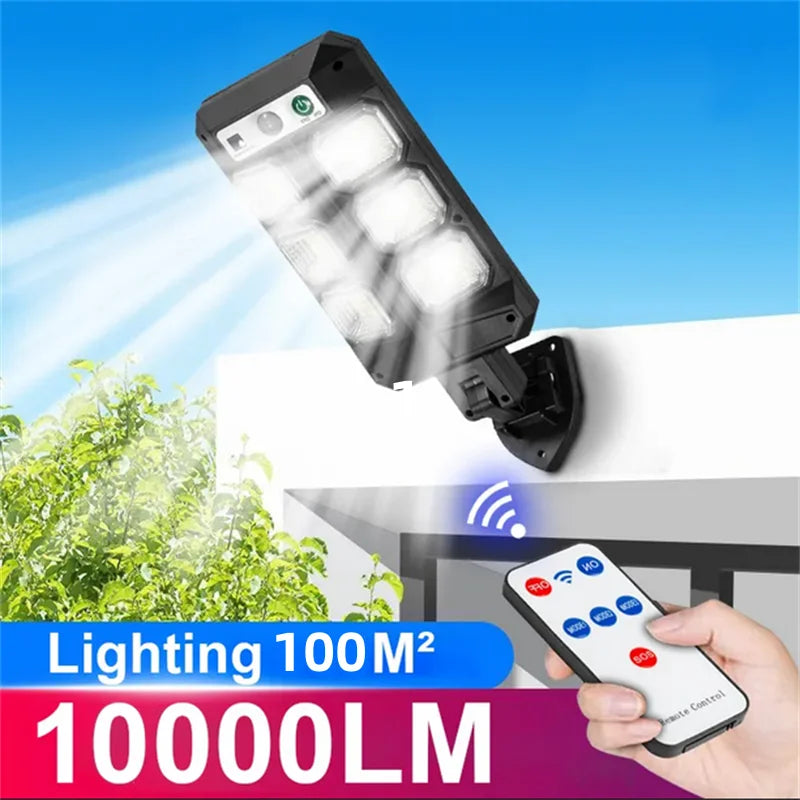 Outdoor Solar Street Lights, Waterproof Motion Sensor LED Lamp with 3 Lighting Modes Spotlight for Garden Path Security Lantern Zpaxo