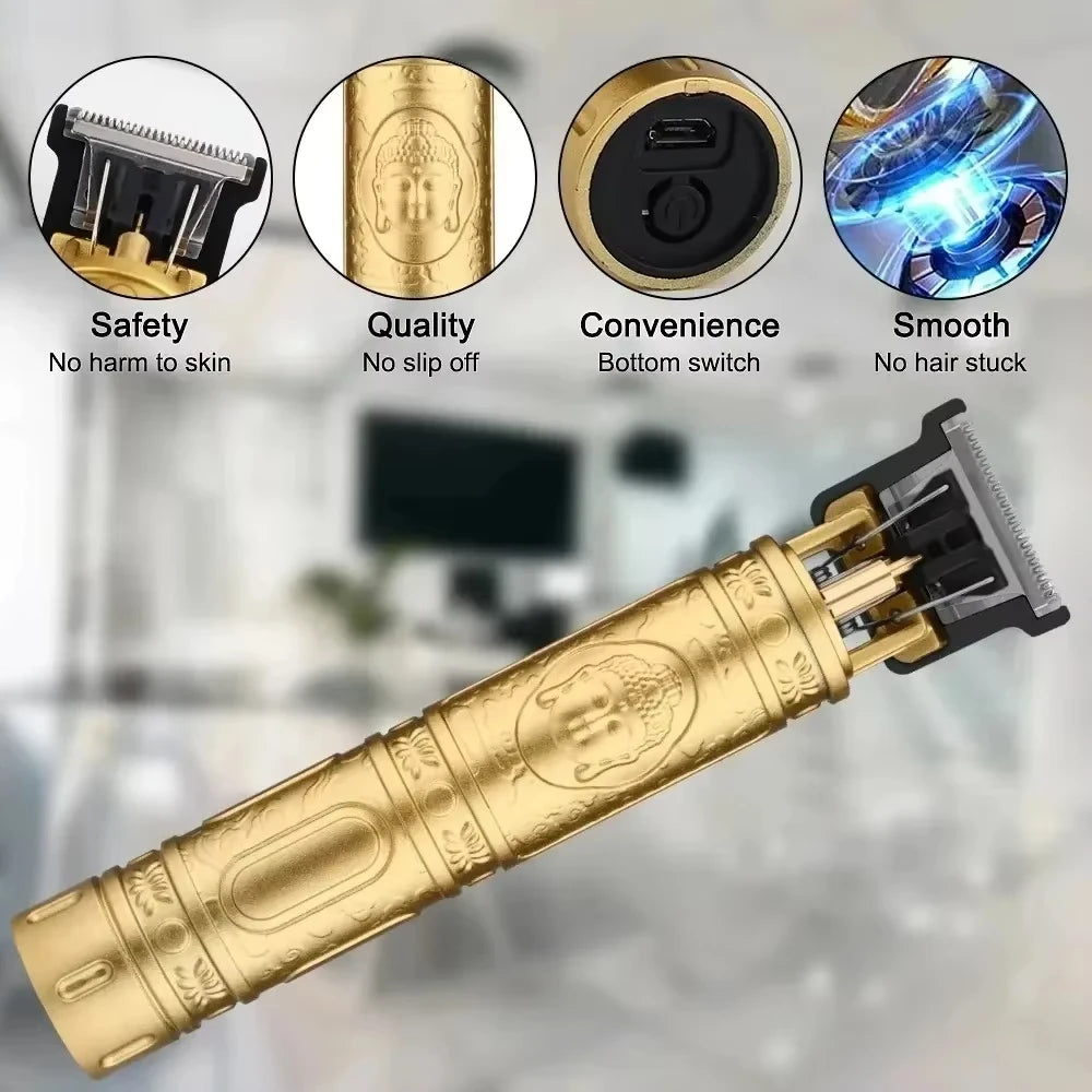 Cordless Hair Clipper USB Fast Charge Vintage Electric Trimmer Cordless Hair Clipper Zpaxo