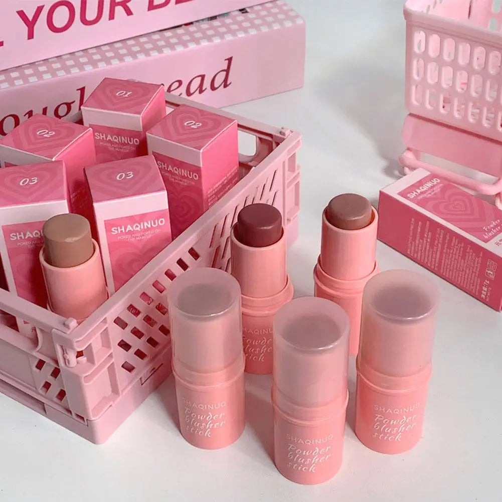 Dual-Use Blush & Lip Gloss Stick – Waterproof Powder Blusher Blush & Lip Stick Zpaxo