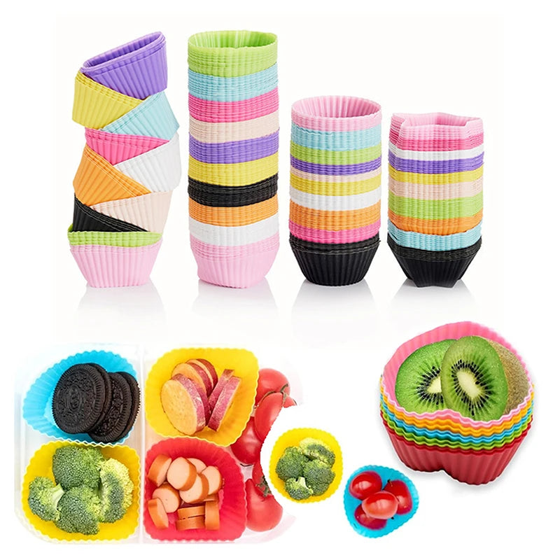 Silicone Muffin Cup Round Rectangular Paper Cake Baking Liner
