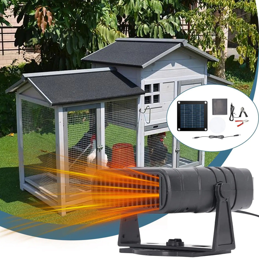 20W Solar Powered Coop Heater Overheat Protection Chicken Winter Warm