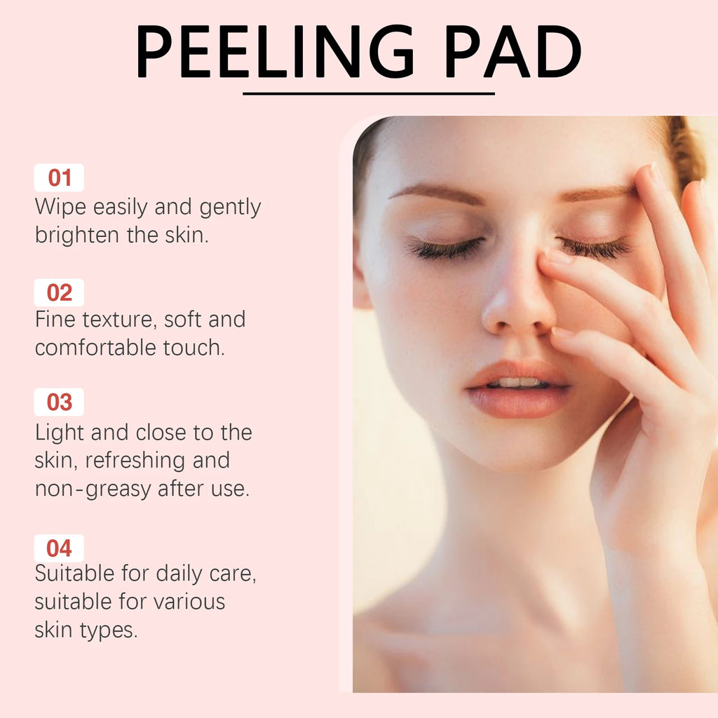 70pcs Red Succinic Acid Peeling Pads Gentle Exfoliation Soothing Moisturizing Delicate Smooth Skin Panthenol Facial Peeling Pads Zpaxo