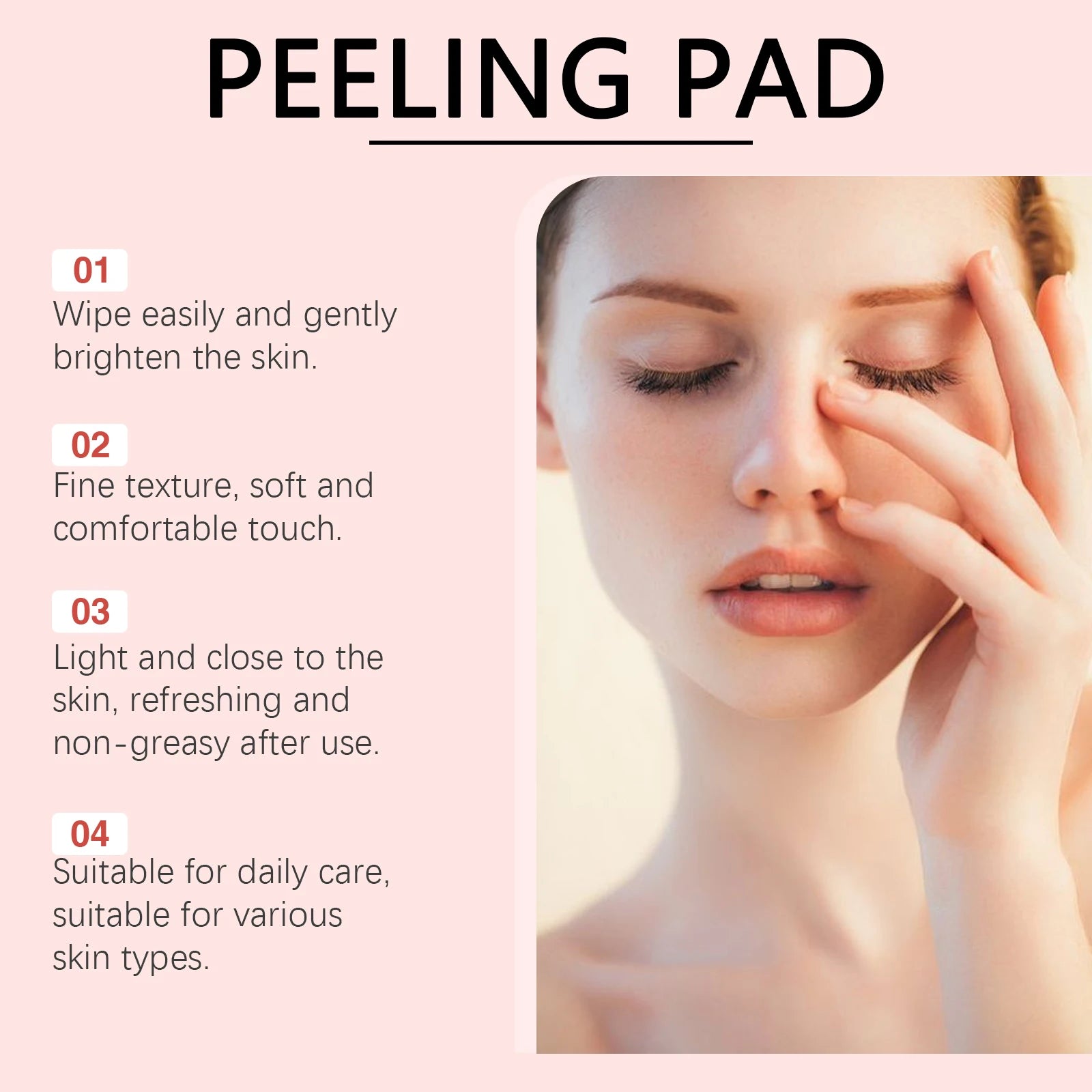 70pcs Red Succinic Acid Peeling Pads Gentle Exfoliation Soothing Moisturizing Delicate Smooth Skin Panthenol Facial Peeling Pads Zpaxo