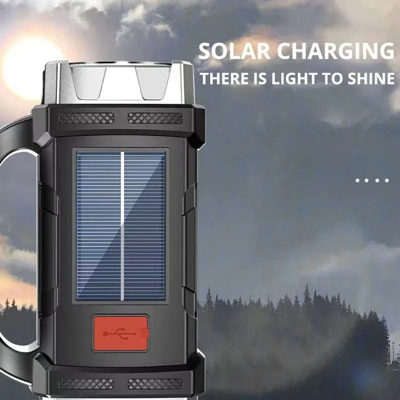 Solar USB Rechargeable LED Camping Lantern – COB Work Light