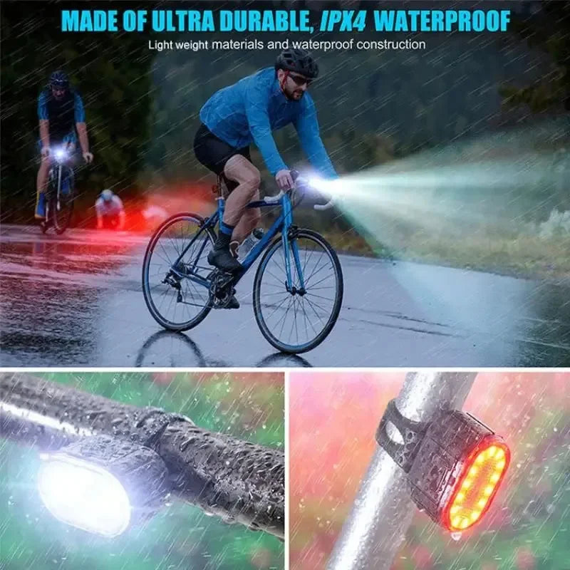 KDULIT Rechargeable Bike Light Set – LED Front & Rear MTB