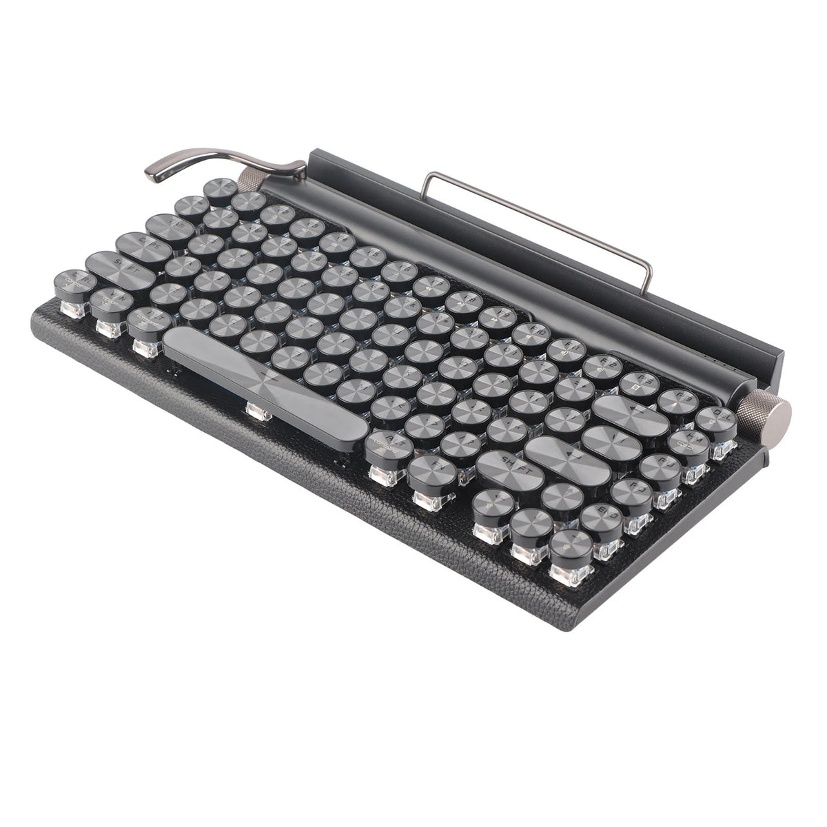 Typewriter Keyboard 83 Keys Vintage Wireless Mechanical Metal Round Zpaxo