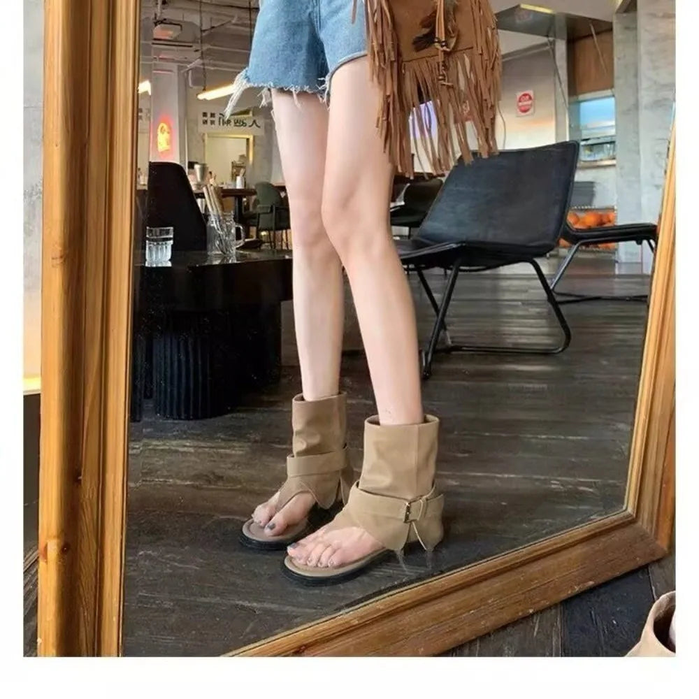 Fashion Style Open Clip Toe Ankle Boots Sandals Women Short Booties Designer Wedges High Heels Ladies Shoes Zpaxo