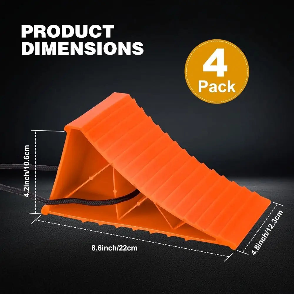 Multipurpose Design Wheel Chocks For RV Space-Saving With Handles Anti-Slip Wheel Chocks Portable Pad Safety Zpaxo