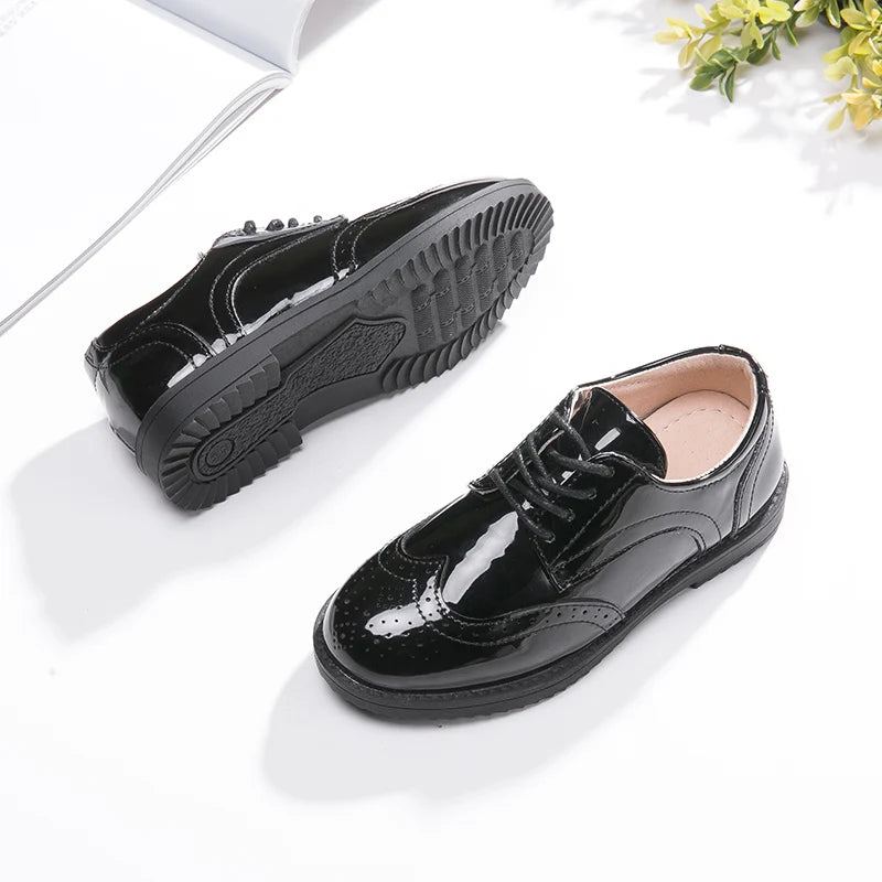 Kids Shoes Boys Leather Wedding School Show Dress Flats Light Classic Zpaxo