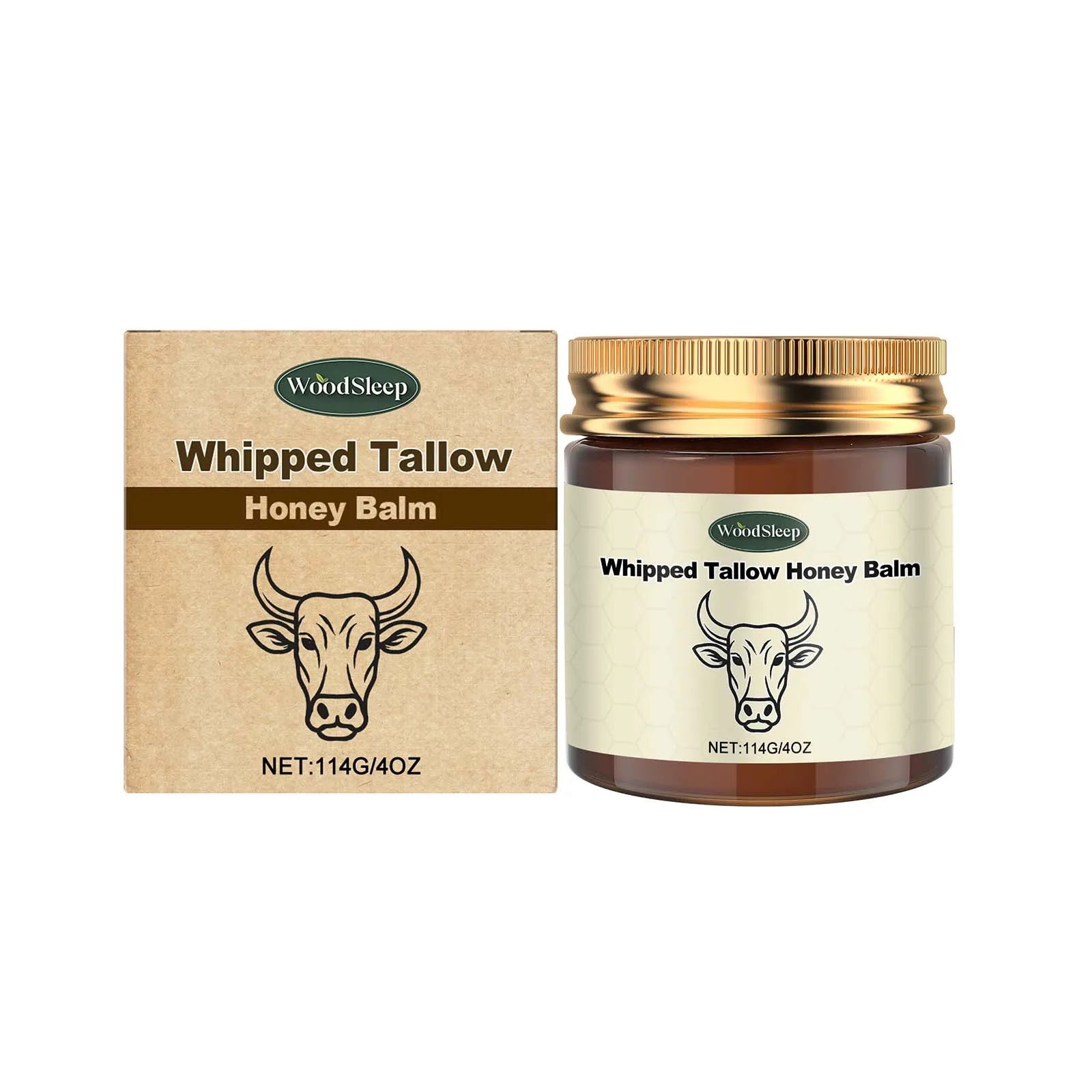 Whipped Beef Tallow Honey Balm Face Cream – Deep Hydration 114g Face Balm Cream Zpaxo 114g boxed