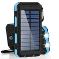 Waterproof Outdoor Solar Power Bank 30000mAh Dual USB Travel Outdoor Portable Mobile Phone Charger Solar Power Bank For Camping Zpaxo Blue 30000mAh
