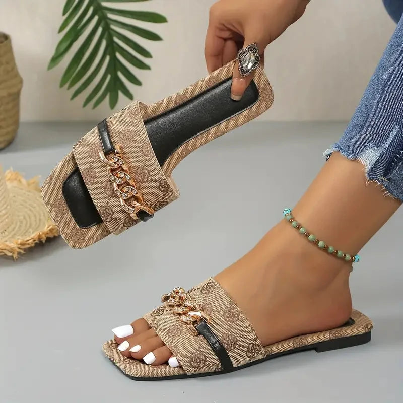 Women Slippers 2024 New Summer Flat Luxury Sandals Outdoor Beach Shoes Trend Brand Designer Women Slippers Big Size Slides Women Zpaxo black 36