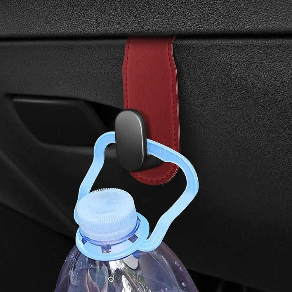 Hidden Car Glove Box Hook Space-Saving Paste Installation Car Hanging Hook Foldable PU Leather Seat Back Hanger Zpaxo