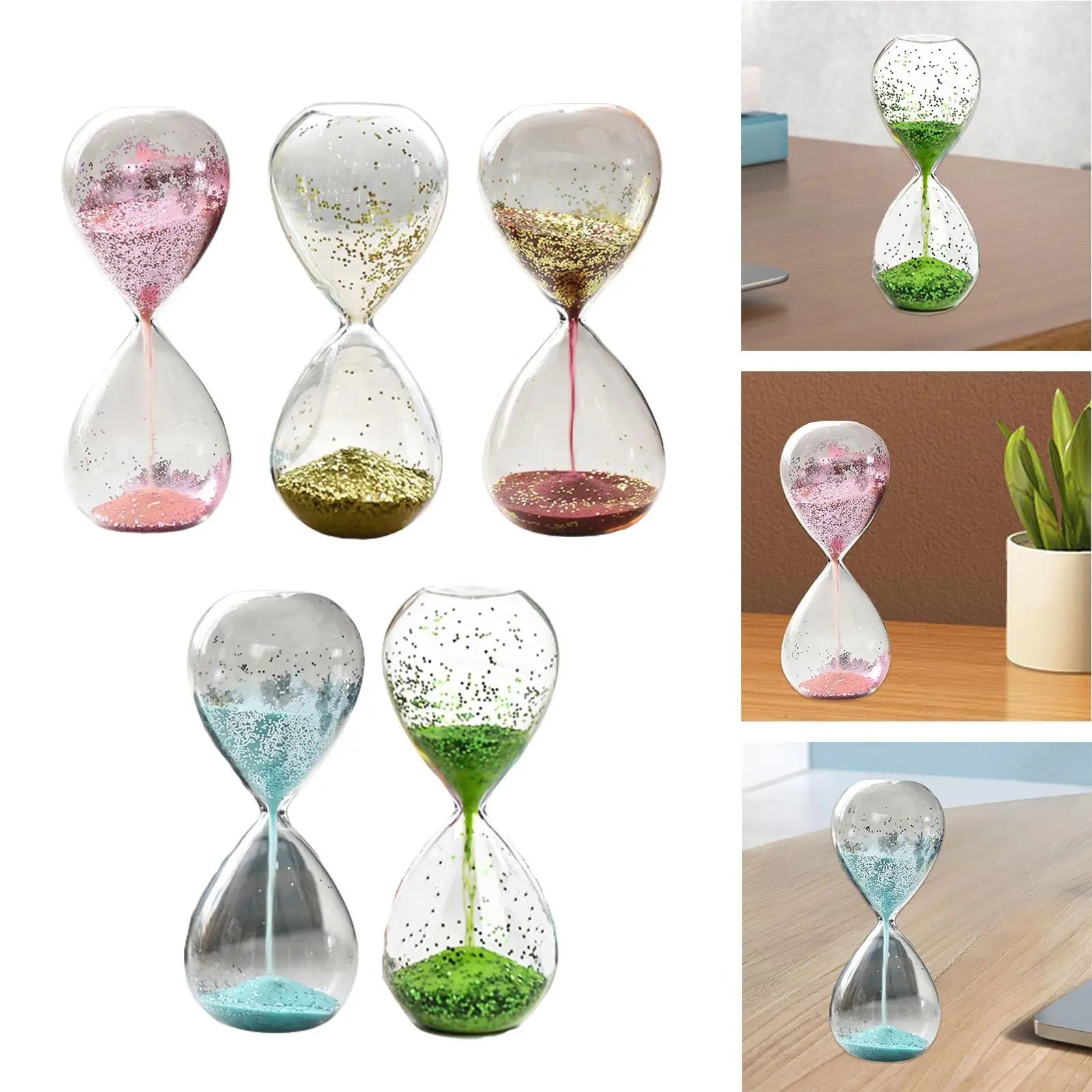 Glitter Sand Hourglass Timer – Desktop Ornament & Holiday Gift Decorative Hourglass Timer Zpaxo