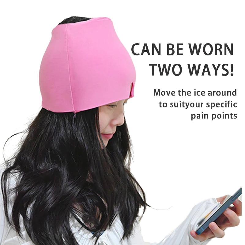 Gel Ice Headache Migraine Relief Hat Cold Compress Therapy Cap Ice Head Wrap Pack Eye Mask For Pressure Relieve Pain Ice Hat Zpaxo