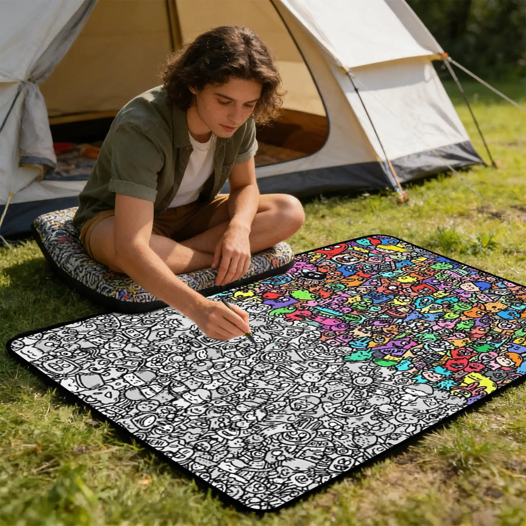 DIY Coloring Blanket – Soft Washable Fleece Drawing Mat Kids DIY Coloring Blanket Zpaxo