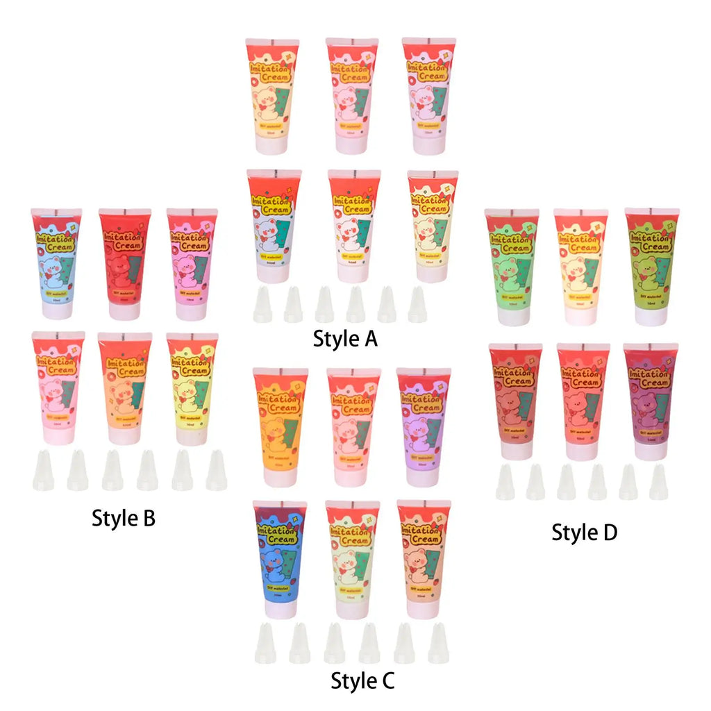 6x Cream Clay Glues DIY Phone Case Making 50G Cream Adhesive Simulation Whipped Cream Glue Set for Art Craft Projects Moulding Zpaxo